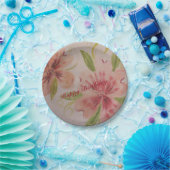 Kleine designer papier Borden in roze Papieren Bordje (Feest)