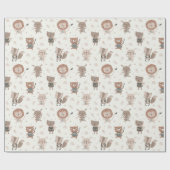 Kleine dieren in aardtonen cadeaupapier (Vlak)