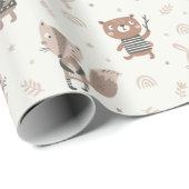 Kleine dieren in aardtonen cadeaupapier (Rol Hoek)