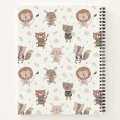 Kleine dieren in aardtonen met naam notitieboek (Achterkant)