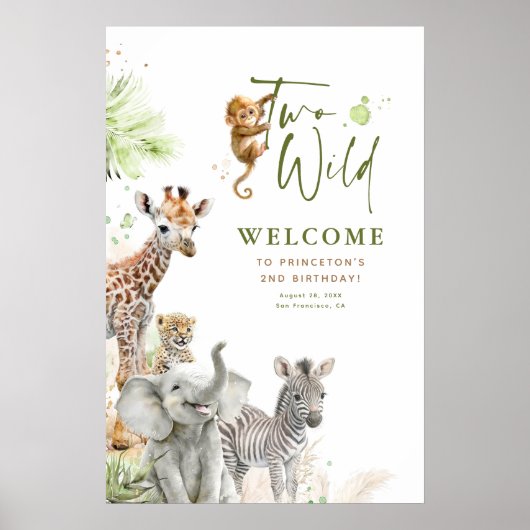 Kleine Dieren Safari Oerwoud Twee Wilde 2e Verjaar Poster (Voorkant)