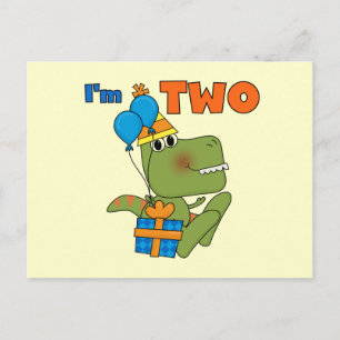 Kleine Dino 2e Verjaardag Tshirts en geschenken Briefkaart