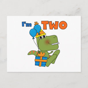Kleine Dino 2e Verjaardag Tshirts en geschenken Briefkaart