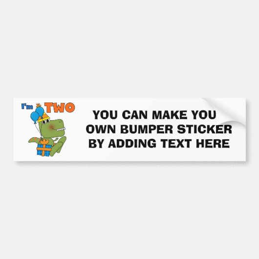 Kleine Dino 2e Verjaardag Tshirts en geschenken Bumpersticker (Voorkant)