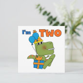 Kleine Dino 2e Verjaardag Tshirts en geschenken Kaart (Staand voorkant)