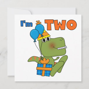 Kleine Dino 2e Verjaardag Tshirts en geschenken Kaart