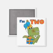 Kleine Dino 2e Verjaardag Tshirts en geschenken Magneet (Voorkant / Achterkant)