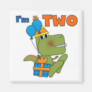 Kleine Dino 2e Verjaardag Tshirts en geschenken Magneet