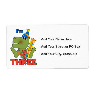 Kleine Dino 3e Verjaardag Tshirts en geschenken Etiket