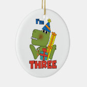 Kleine Dino 3e Verjaardag Tshirts en geschenken Keramisch Ornament (Rechts)