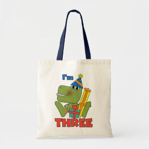 Kleine Dino 3e Verjaardag Tshirts en geschenken Tote Bag