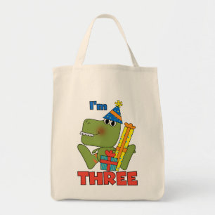 Kleine Dino 3e Verjaardag Tshirts en geschenken Tote Bag