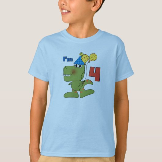 Kleine Dino 4e verjaardag Tshirts en geschenken (Voorkant)