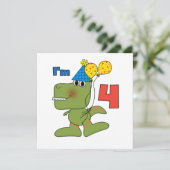 Kleine Dino 4e verjaardag Tshirts en geschenken Kaart (Staand voorkant)