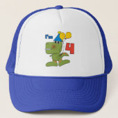 Kleine Dino 4e verjaardag Tshirts en geschenken Trucker Pet (Voorkant)