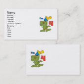 Kleine Dino 4e verjaardag Tshirts en geschenken Visitekaartje (Voorkant / Achterkant)