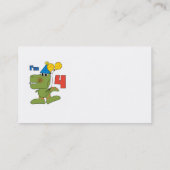 Kleine Dino 4e verjaardag Tshirts en geschenken Visitekaartje (Achterkant)