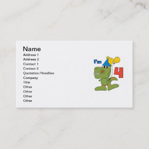 Kleine Dino 4e verjaardag Tshirts en geschenken Visitekaartje