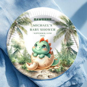 Kleine Dino Baby Shower Broedt Binnenkort Naambord Papieren Bordje