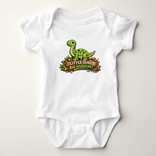 🦕✨ “Kleine Dino, Groot Avontuur!”👶💚 Romper (Voorkant)