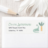 Kleine dino op de manier van dinosaurus Baby showe Etiket (Insitu)