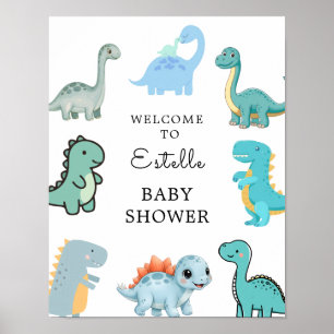 Kleine Dinosaur Cute Baby Shower Poster
