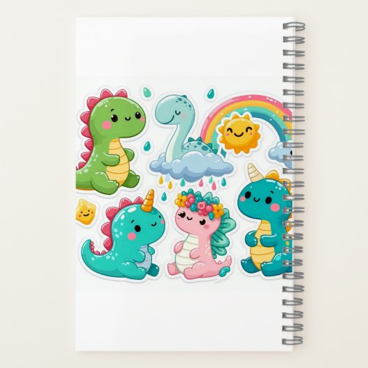 kleine DINOSAURUS, AARDIGE DINOSAURUS Spiraal Note Notitieboek (Achterkant)