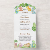 Kleine dinosaurus Baby shower All In One Uitnodiging (Binnen)