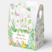 Kleine dinosaurus Baby shower Bedankdoosjes (Geopend)