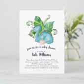Kleine dinosaurus Baby shower uitnodiging (Staand voorkant)