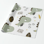 Kleine dinosaurus cadeaupapier (Uitgerold)