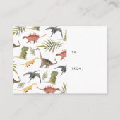 Kleine dinosaurus | Display Douche Uitnodiging inv Informatiekaartje (Achterkant)
