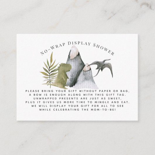 Kleine dinosaurus | Display Douche Uitnodiging inv Informatiekaartje (Voorkant)