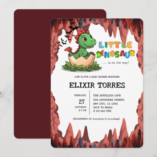Kleine Dinosaurus Is Op Weg Kaart (Voorkant / Achterkant)