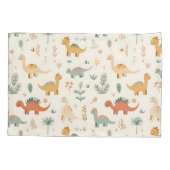 Kleine dinosaurussen zijn neutrale tinten kussensloop (Achterkant)