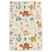 Kleine dinosaurussen zijn neutrale tinten medium cadeauzakje (Voorkant)