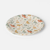 Kleine dinosaurussen zijn neutrale tinten papieren bordje (Gekanteld)