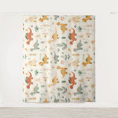 Kleine dinosaurussen zijn neutrale tinten wandkleed (Voorkant)