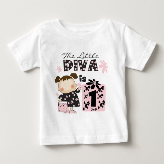 Kleine Diva 1e Verjaardag Tshirts en geschenken (Voorkant)