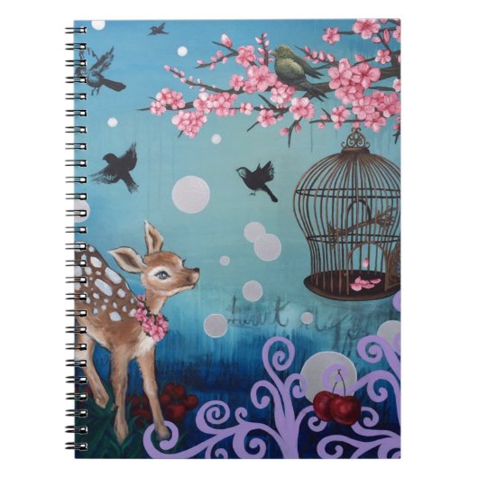 Kleine Doe met Cherry Blossom Notitieboek (Voorkant)
