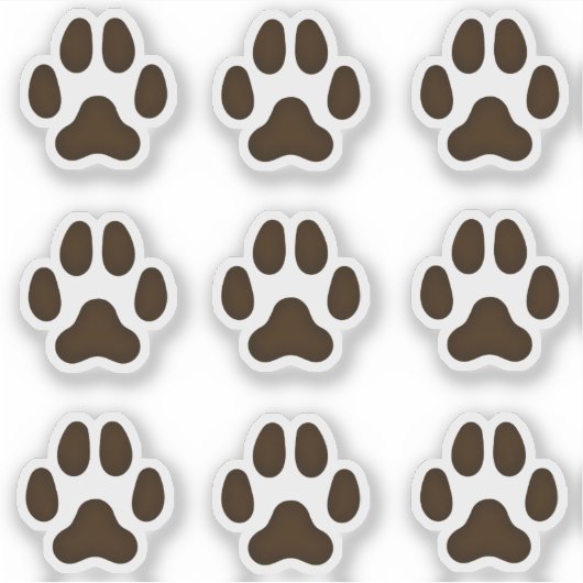 Kleine dog schildert donkerbruine voetjes sticker (Voorkant)