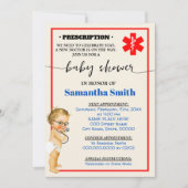Kleine dokter is op weg naar medisch Baby shower Kaart (Voorkant)