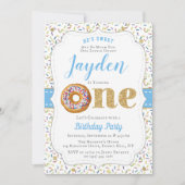 Kleine Donut Boys 1st Birthday Uitnodigingen (Voorkant)