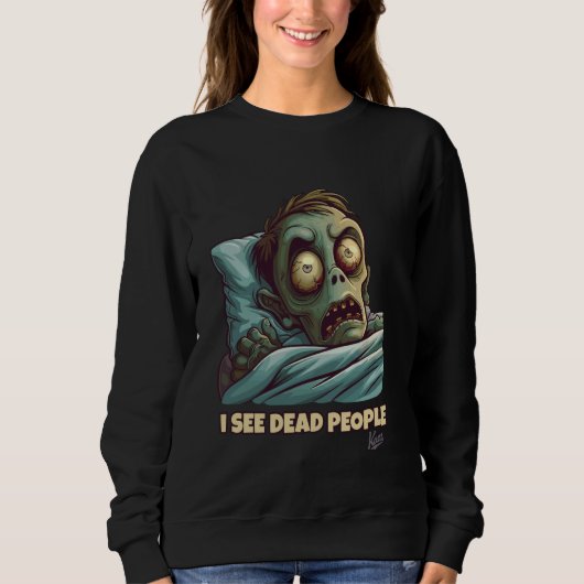 Kleine doodsbange zombie in bed kan dode mensen zi trui (Voorkant)