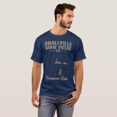 Kleine dorpse graanvelden retro boerderij t-shirt (Voorkant volledig)