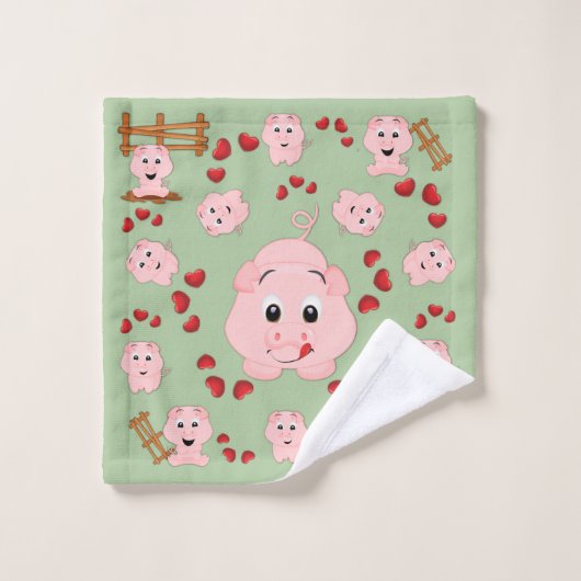 Kleine draaistellen en hartenlantaarns afdrukken bad handdoek (Wasdoekje)