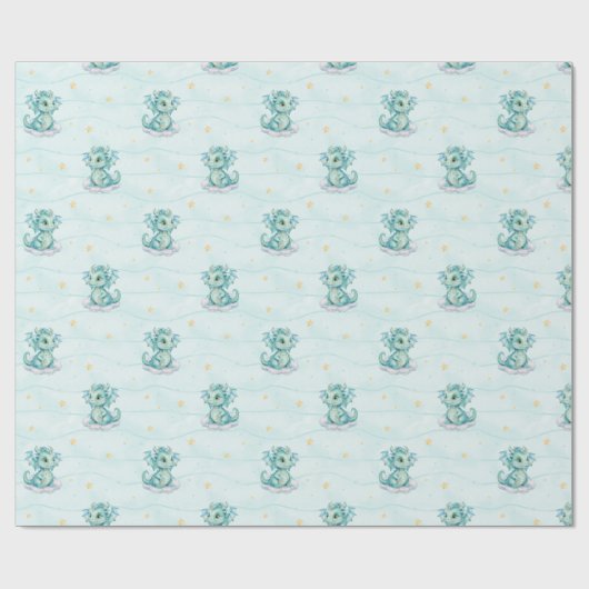 Kleine draak cadeaupapier (Vlak)