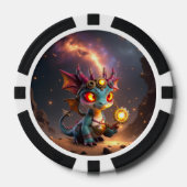 Kleine Draak, Grote Energie – De Ember Clockling Poker Chips (Voorkant)