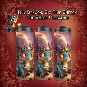 Kleine Draak, Grote Energie – De Ember Clockling Thermosbeker