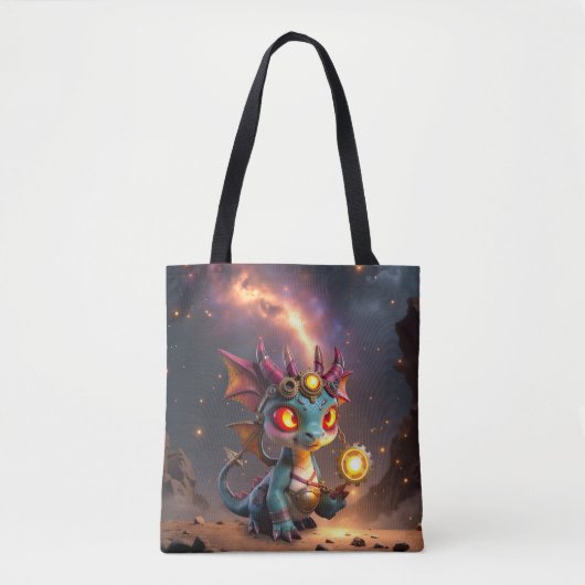 Kleine Draak, Grote Energie – De Ember Clockling Tote Bag (Voorkant)